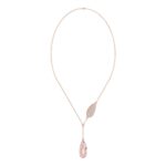 18K ROSE GOLD 1/6CT ROUND DIAMOND LADIES NECKLACE (AURORA PINK ENAMEL) - Image 3