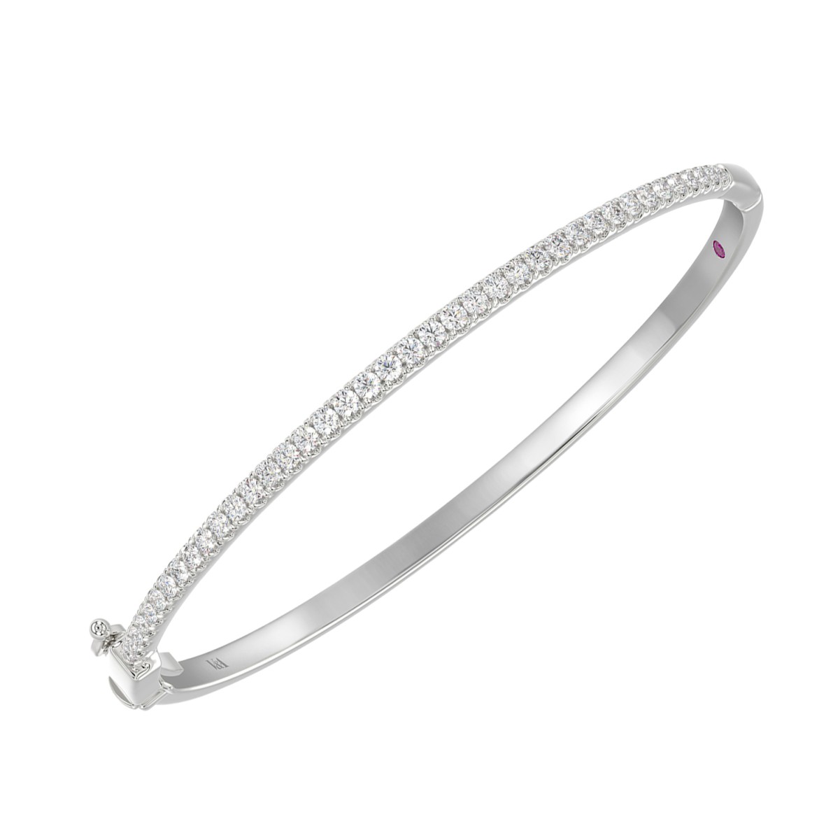 20396900_VA24832W-1201x1201.jpg 18K WHITE GOLD 1CT ROUND DIAMOND LADIES BANGLE - Image 1