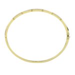 18K YELLOW GOLD 1/2CT ROUND DIAMOND LADIES BANGLE (SOFT WHITE ENAMEL) - Image 2