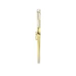 18K YELLOW GOLD 1/2CT ROUND DIAMOND LADIES BANGLE (SOFT WHITE ENAMEL) - Image 5