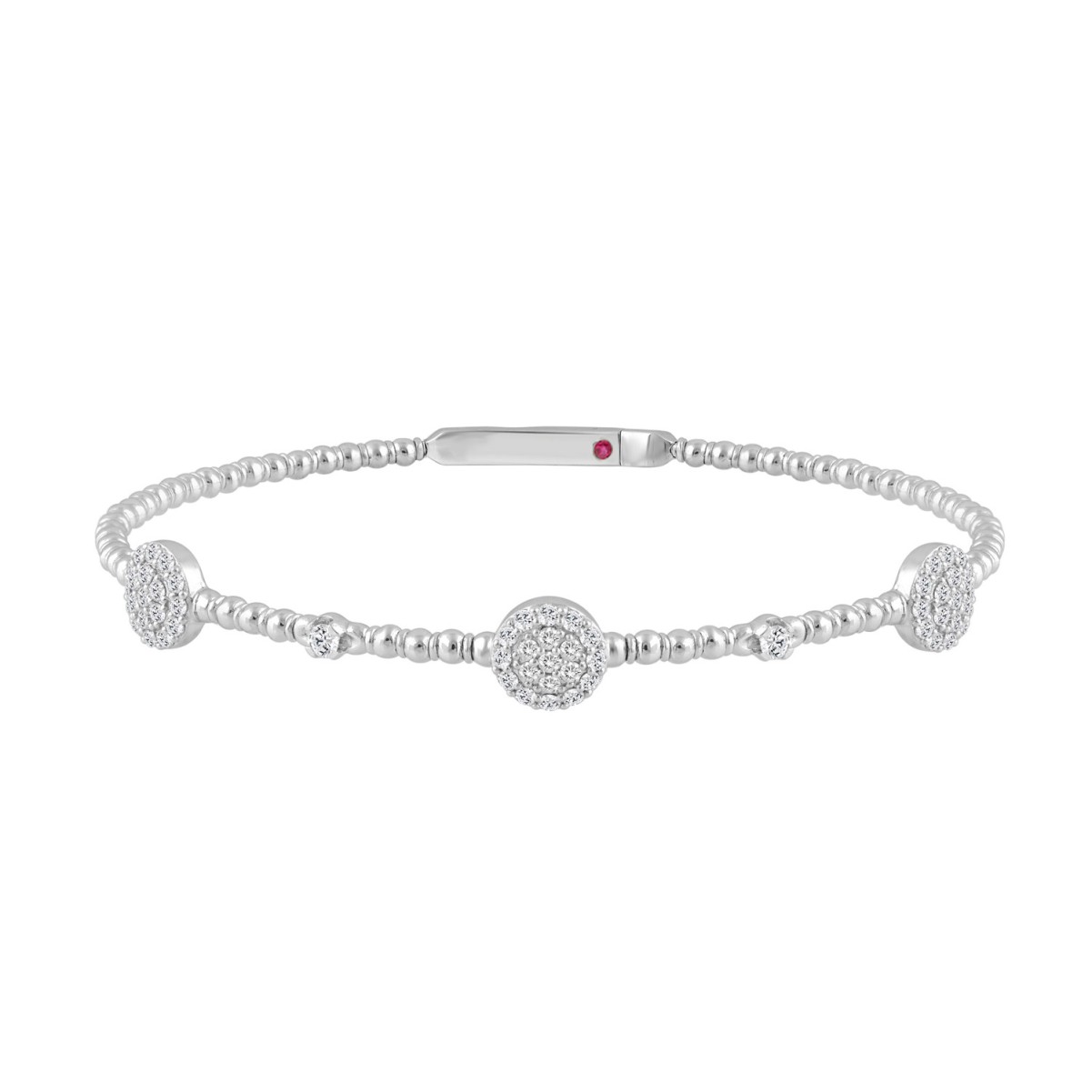 20397881_VA33580W-14K-1201x1201.jpg 14K WHITE GOLD 5/8CT ROUND DIAMOND LADIES BANGLE - Image 1