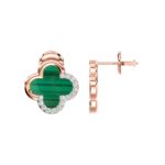 18K ROSE GOLD 1/10CT ROUND DIAMOND LADIES EARRINGS - Image 2