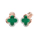 18K ROSE GOLD 1/10CT ROUND DIAMOND LADIES EARRINGS - Image 3
