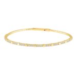 14K YELLOW GOLD 5/8CT ROUND DIAMOND LADIES BANGLE
