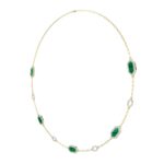 18K YELLOW GOLD 3/4CT ROUND DIAMOND LADIES NECKLACE - Image 2