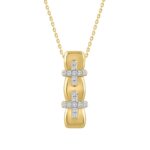10K YELLOW GOLD 1/6CT ROUND DIAMOND LADIES PENDANT