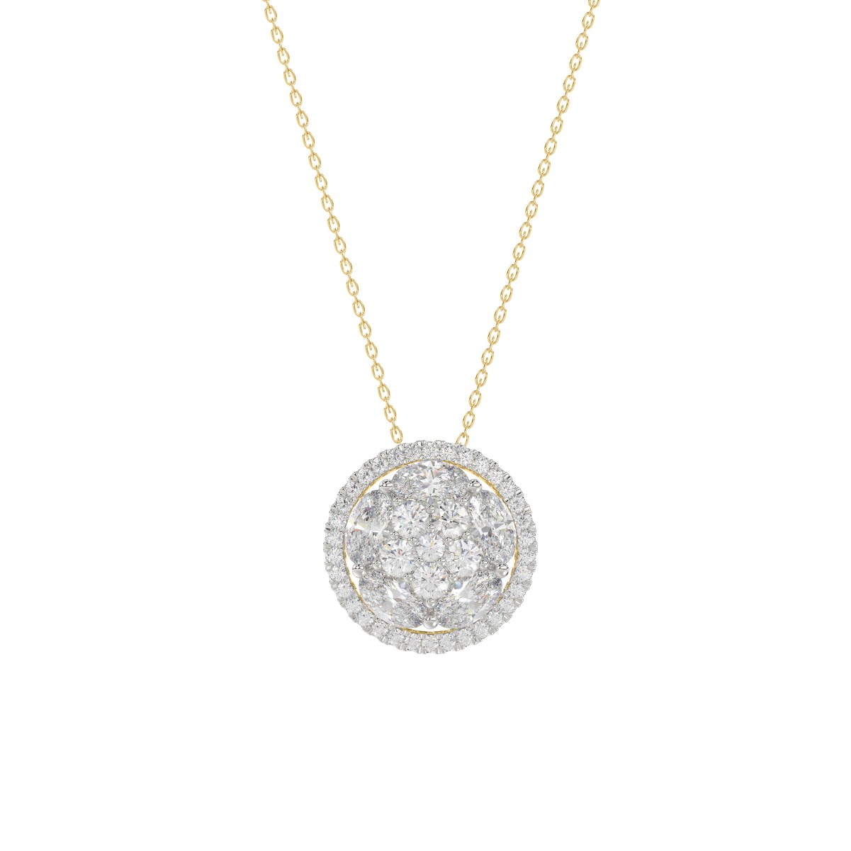 20456567_VA15700Y-1201x1201.jpg 14K YELLOW GOLD 2 3/8CT ROUND/OVAL DIAMOND LADIES PENDANT WITH CHAIN (COLOR STONE OVAL DIAMOND 1 3/4CT) - Image 1