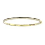 18K WHITE GOLD 1/2CT ROUND DIAMOND LADIES BANGLE (MIDNIGHT BLACK ENAMEL)