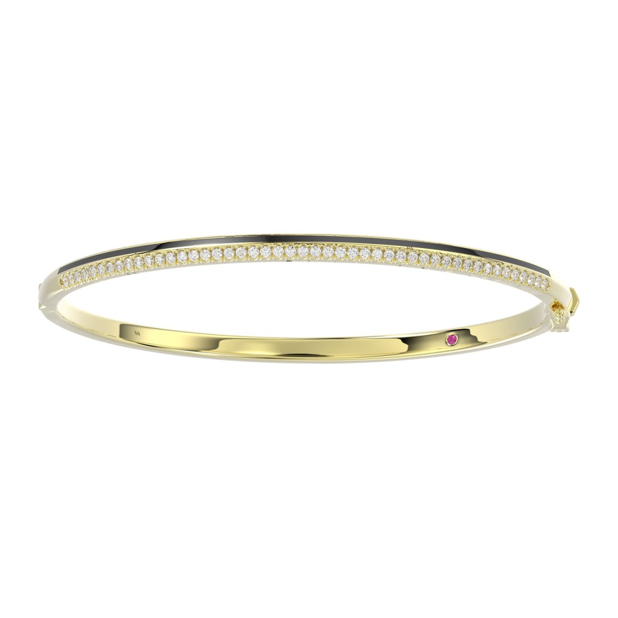 20456576_VA23875Y-BLK-1201x1201.jpg 18K WHITE GOLD 1/2CT ROUND DIAMOND LADIES BANGLE (MIDNIGHT BLACK ENAMEL) - Image 1