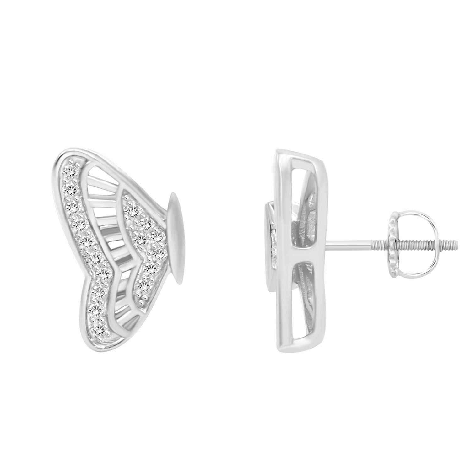 20596916_288966W.jpg LADIES EARRINGS 0.15CT ROUND DIAMOND 10K WHITE GOLD - Image 1