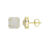 LADIES EARRINGS 0.33CT ROUND DIAMOND 10K YELLOW GOLD