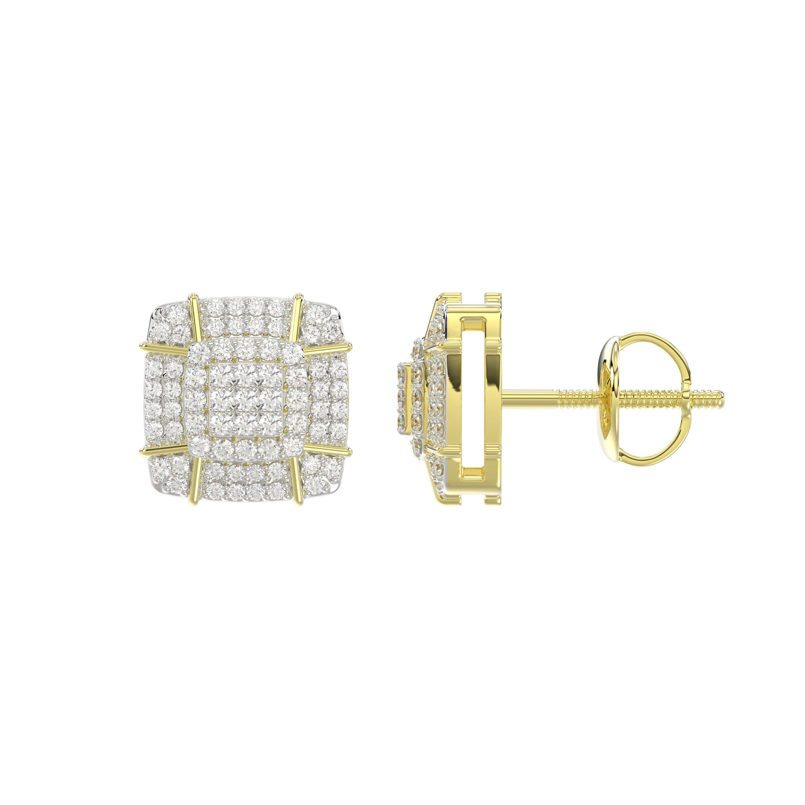 20597239_311256Y.jpg LADIES EARRINGS 0.33CT ROUND DIAMOND 10K YELLOW GOLD - Image 1