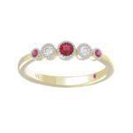 10K YELLOW GOLD 1/3CT ROUND DIAMOND LADIES RING (ROUND RUBY DIAMOND 1/5CT)