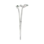 18K WHITE GOLD 1 1/2CT ROUND/PEAR DIAMOND LADIES BANGLE(COLOR STONE PEAR GREEN EMERALD DIAMOND 2 1/2CT) - Image 4