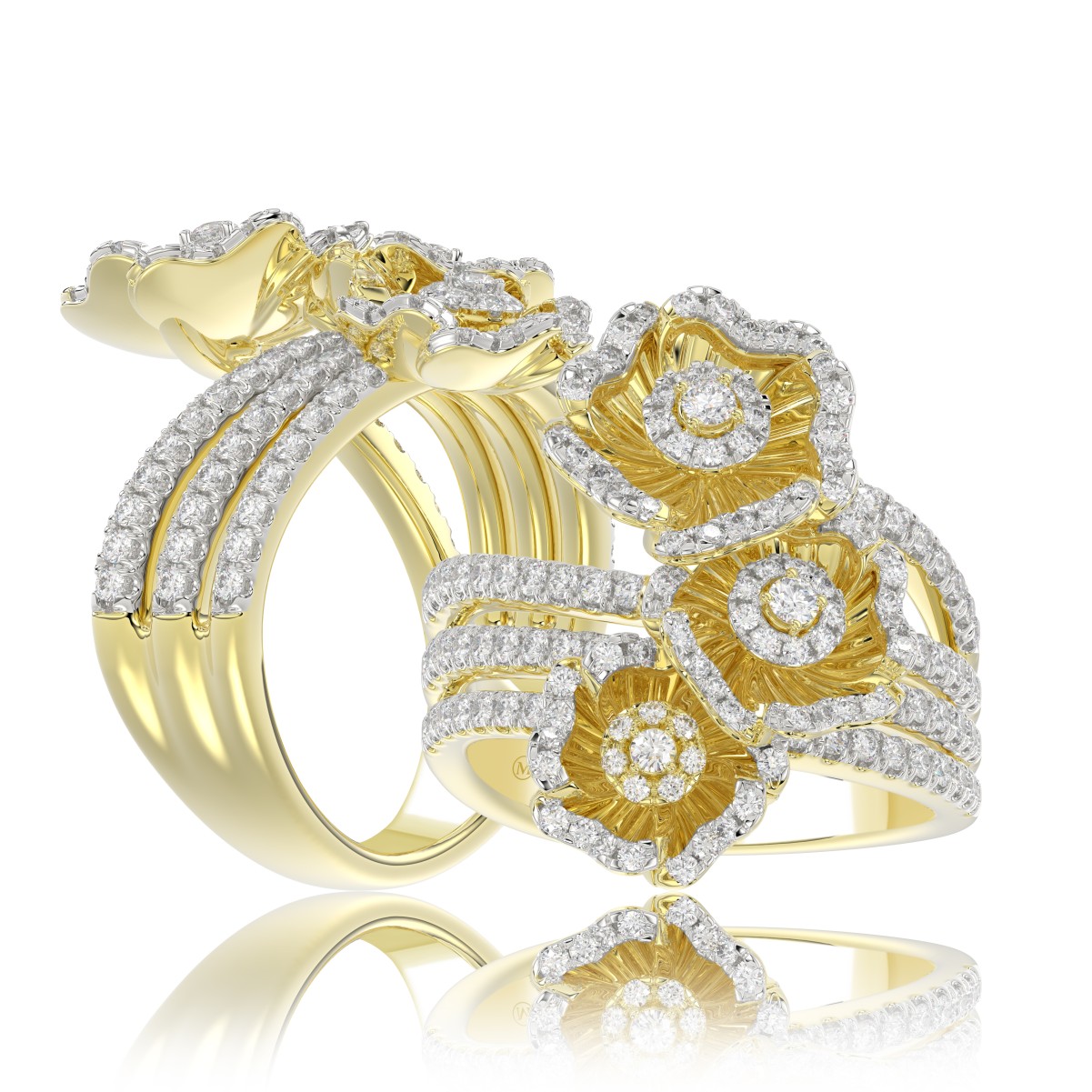 20752997_VA21104Y-1201x1201.jpg 18K YELLOW GOLD 1CT ROUND DIAMOND LADIES RING - Image 1