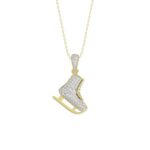 10K YELLOW GOLD 1/5CT ROUND DIAMOND LADIES PENDANT WITH CHAIN