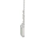 18K WHITE GOLD 4 7/8CT ROUND/EMERALD/ONYX DIAMOND LADIES NECKLACE WITH CHAIN(COLOR STONE EMERALD DIAMOND 4 1/2CT) - Image 5