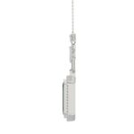 18K WHITE GOLD 4 7/8CT ROUND/EMERALD/ONYX DIAMOND LADIES NECKLACE WITH CHAIN(COLOR STONE EMERALD DIAMOND 4 1/2CT) - Image 6
