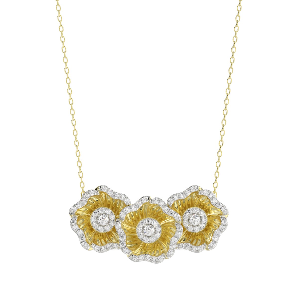 20758699_VA19210Y-1201x1201.jpg 18K YELLOW GOLD 1/2CT ROUND DIAMOND LADIES NECKLACE - Image 1