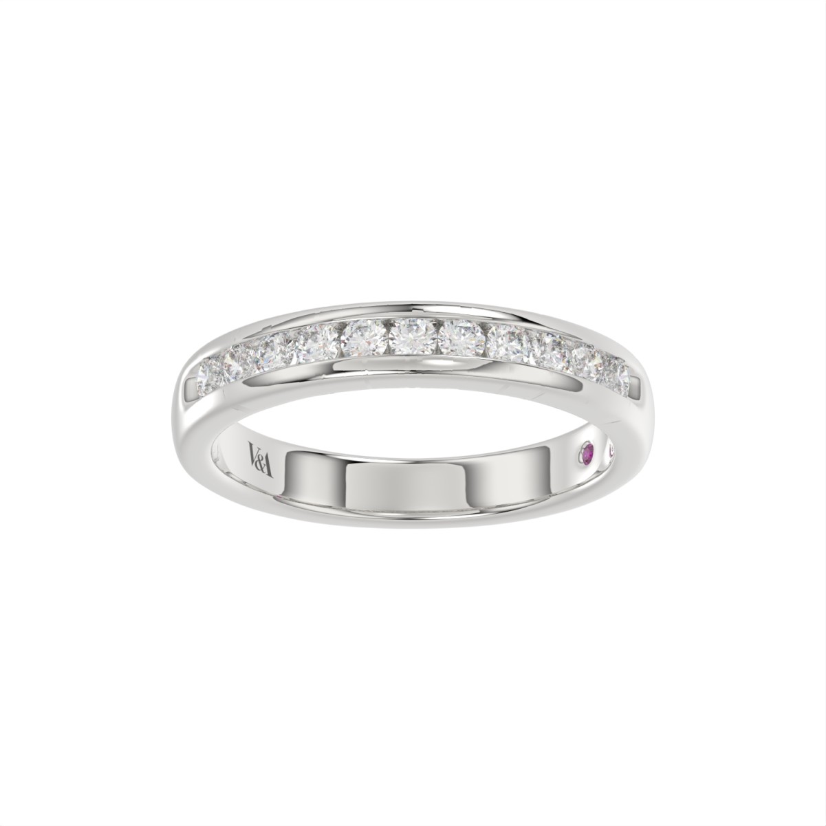 20758809_VA16126W-1201x1201.jpg 14K WHITE GOLD 1/6CT ROUND DIAMOND LADIES BAND - Image 1