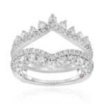 14K WHITE GOLD 1CT ROUND DIAMOND LADIES WRAP RING