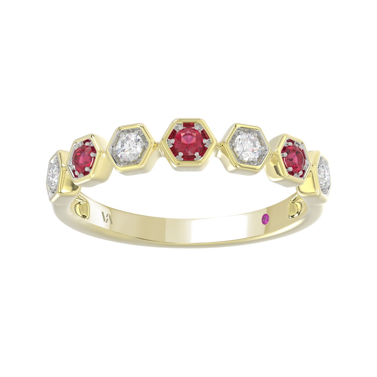 20761100_VA33293Y-10K-1201x1201.jpg 10K YELLOW GOLD 1/4CT ROUND DIAMOND LADIES BAND (ROUND RUBY DIAMOND 1 1/10CT) - Image 1