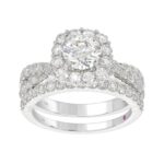 14K WHITE GOLD 1CT ROUND DIAMOND LADIES SEMI MOUNT BRIDAL SET(CENTER STONE MOUNT ROUND DIAMOND 1CT) - Image 3