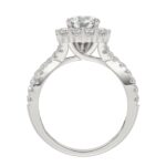 14K WHITE GOLD 1CT ROUND DIAMOND LADIES SEMI MOUNT BRIDAL SET(CENTER STONE MOUNT ROUND DIAMOND 1CT) - Image 4
