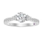 14K WHITE GOLD 3 3/8CT ROUND DIAMOND LADIES SEMI MOUNT RING (CENTER STONE ROUND DIAMOND 2 3/8CT)