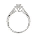 14K WHITE GOLD 5/8CT ROUND/OVAL DIAMOND LADIES SEMI MOUNT BRIDAL SET (CENTER STONE OVAL DIAMOND 3/8CT) - Image 2