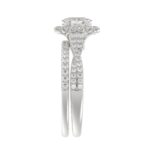 14K WHITE GOLD 5/8CT ROUND/OVAL DIAMOND LADIES SEMI MOUNT BRIDAL SET (CENTER STONE OVAL DIAMOND 3/8CT) - Image 3