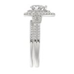 18K WHITE GOLD 1 1/4CT ROUND/BAGUETTE/PEAR DIAMOND LADIES BRIDAL SET(CENTER STONE PEAR DIAMOND 3/4CT) - Image 3