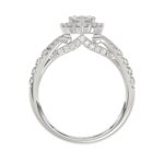 18K WHITE GOLD 1 3/4CT ROUND/MARQUISE DIAMOND LADIES RING(CENTER STONE MARQUISE DIAMOND 1CT) - Image 3