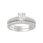 18K WHITE GOLD 1/2CT ROUND DIAMOND LADIES SEMI MOUNT BRIDAL SET(CENTER STONE MOUNT ROUND DIAMOND 1CT) - Image 4