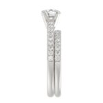 18K WHITE GOLD 1/2CT ROUND DIAMOND LADIES SEMI MOUNT BRIDAL SET(CENTER STONE MOUNT ROUND DIAMOND 1CT) - Image 6