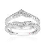 18K WHITE GOLD 1/2CT ROUND DIAMOND LADIES WRAP RING