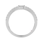 18K WHITE GOLD 1/2CT ROUND/BAGUETTE DIAMOND LADIES WRAP RING - Image 2