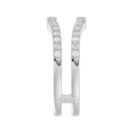 18K WHITE GOLD 1/2CT ROUND/BAGUETTE DIAMOND LADIES WRAP RING - Image 4