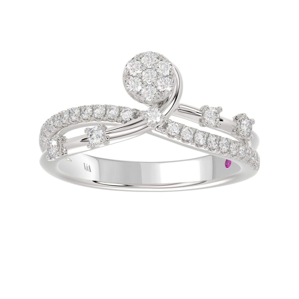 20769185_VA25548W-1201x1201.jpg 18K WHITE GOLD 1/3CT ROUND DIAMOND LADIES RING - Image 1