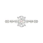18K WHITE GOLD 1/4CT ROUND DIAMOND LADIES SEMI MOUNT RING(CENTER STONE MOUNT OVAL DIAMOND 1CT) - Image 7