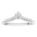 18K WHITE GOLD 1/5CT ROUND/BAGUETTE DIAMOND LADIES RING