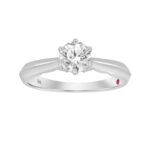 18K WHITE GOLD 1CT ROUND DIAMOND LADIES RING( CENTER STONE ROUND DIAMOND 7/8 CT)
