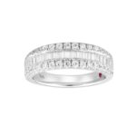 18K WHITE GOLD 1CT ROUND/BAGUETTE DIAMOND LADIES BAND
