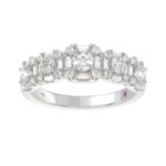 18K WHITE GOLD 1CT ROUND/BAGUETTE DIAMOND LADIES FASHION BAND
