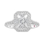 18K WHITE GOLD 1CT ROUND/BAGUETTE DIAMOND LADIES RING