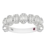 18K WHITE GOLD 1CT ROUND/BAGUETTE DIAMOND LADIES RING