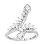 18K WHITE GOLD 1CT ROUND/MARQUISE DIAMOND LADIES FASHION RING