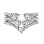 18K WHITE GOLD 1CT ROUND/PEAR DIAMOND LADIES FASHION RING