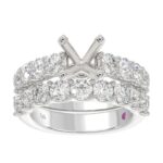 18K WHITE GOLD 3CT ROUND DIAMOND LADIES SEMI MOUNT BRIDAL SET(CENTER STONE MOUNT ROUND DIAMOND 2CT) - Image 2