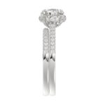18K WHITE GOLD 1/2CT ROUND DIAMOND LADIES BRIDAL SET(CENTER STONE ROUND DIAMOND 1CT) - Image 3